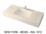 Plan vasque Design, sur mesure, Largeur 60 à 200 cm x Profondeur 40 à 60 cm, résine minérale de couleurs, Finition lisse mate, Livraison Offerte et Rapide.